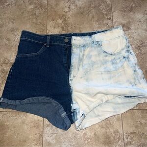 H&M high waisted half bleached jean shorts